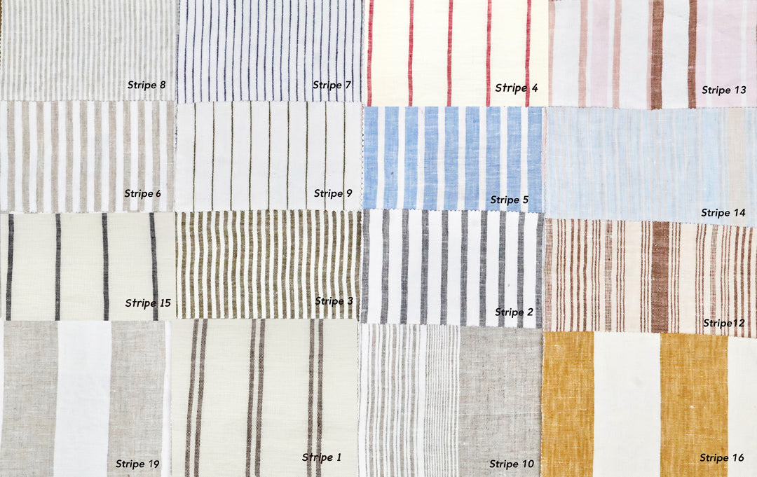 Stripe Linen Fabric Swatches, 180-200gsm Pure Linen Samples