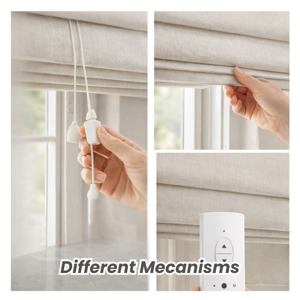 Measuring tape on natural curtain fabric