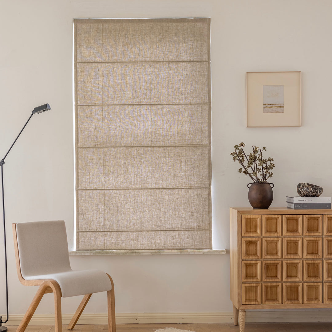 Mid to Heavy Weight Natural Linen Shades