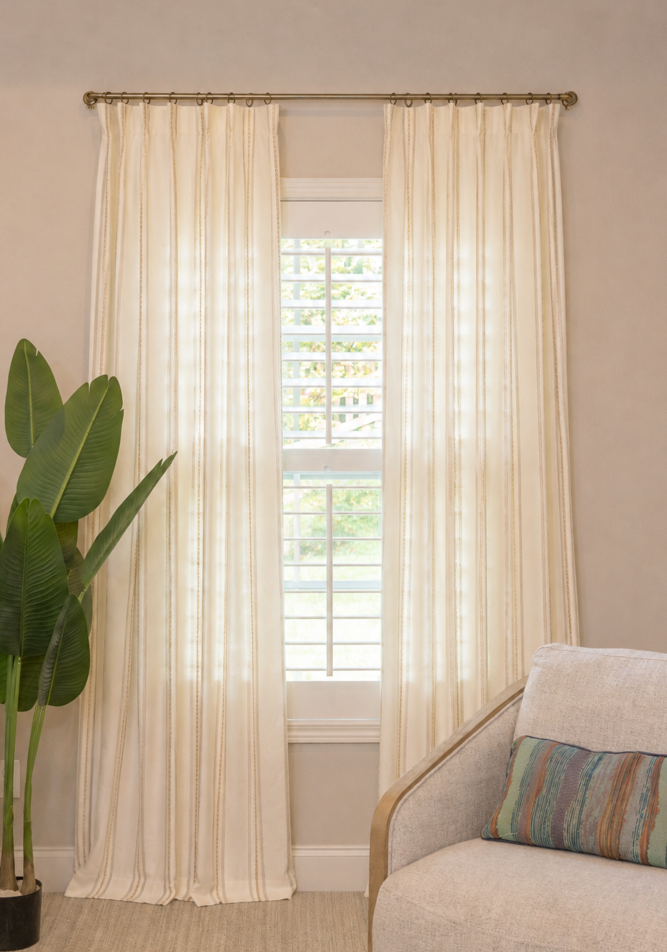 Sage Trellis Custom Curtains, One Panel