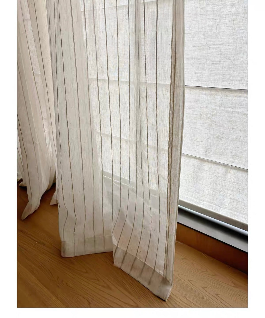 Textured Linen Cotton Blend Cafe Curtains, One Panel
