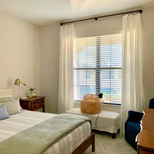 Shelooms custom window treatment in customer home