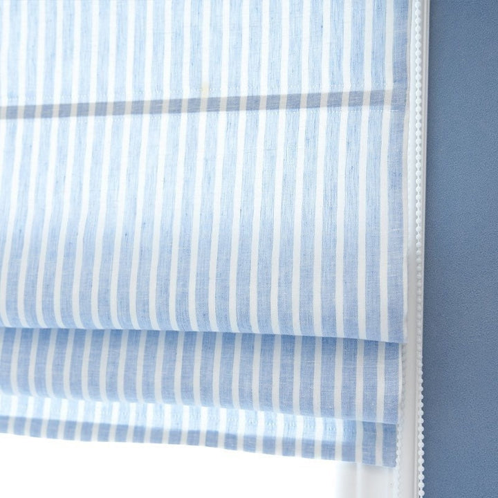 Stripe Linen Custom Roman Shades