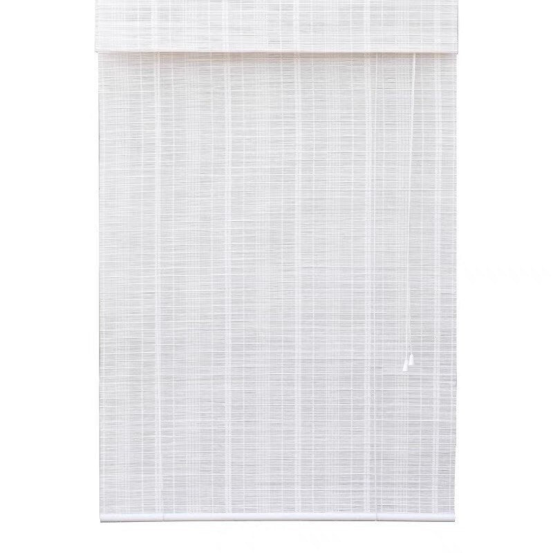 White Roll-up Bamboo Shades