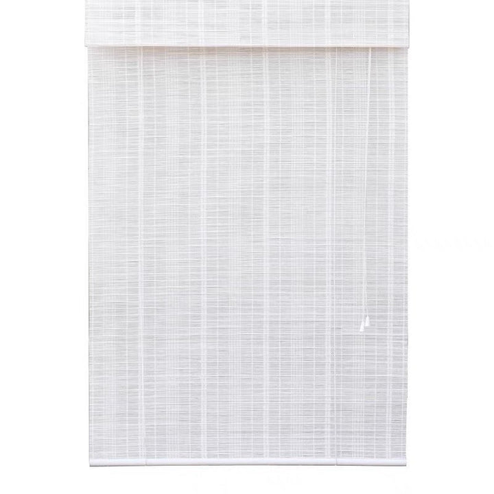 White Roll-up Bamboo Shades