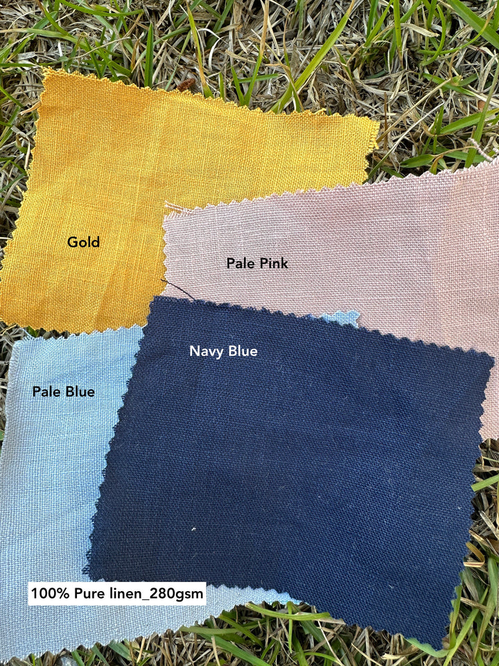 Pale Blue Linen Roman Shades