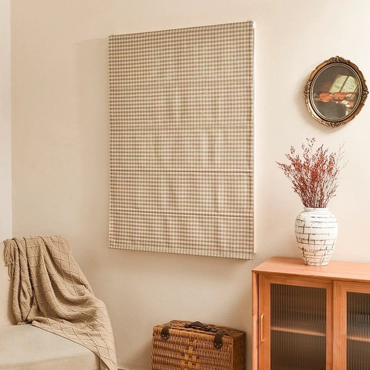 Ready-To-Ship Cordless Stripe and Plaid Neutral Color Shades 6/7