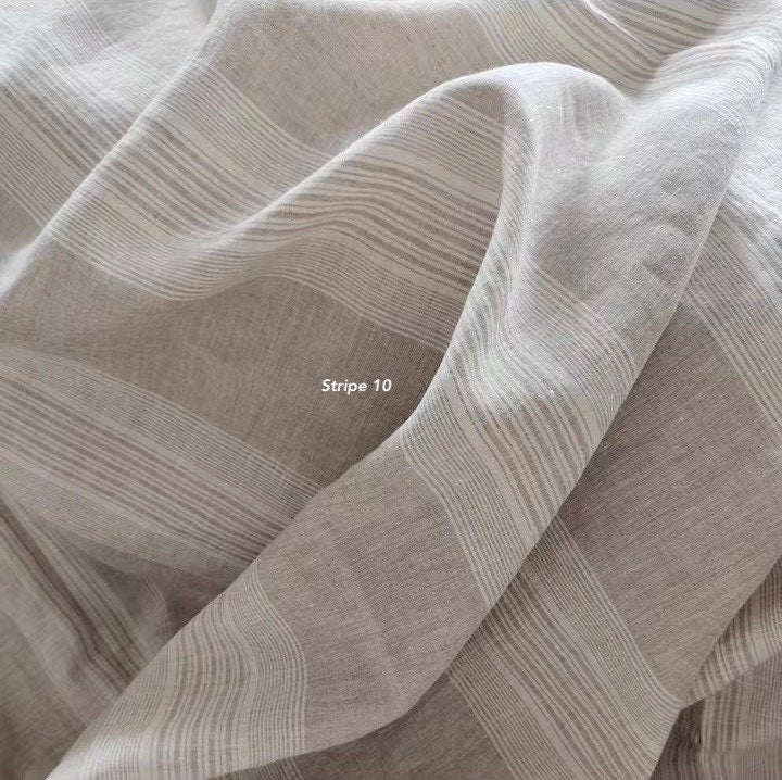Stripe Linen Custom Roman Shades