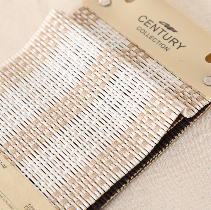 White Roll-up Bamboo Shades