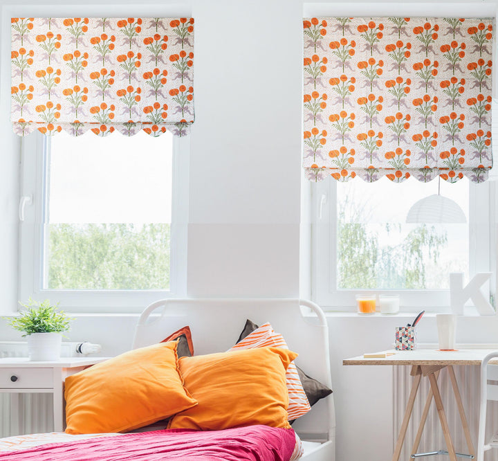 Scalloped COM Roman Shades, Nursery Favorite