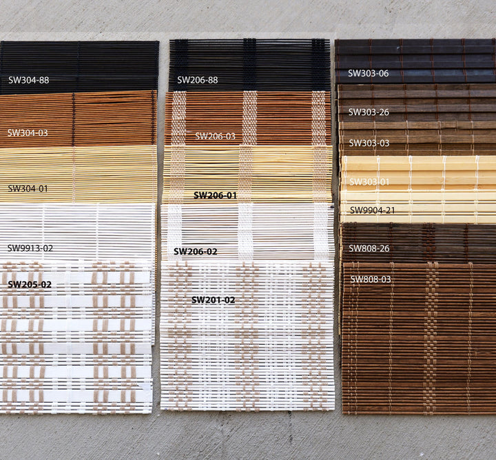 Bamboo Shade with Fabric Lining, Fabric by Chice, Custom Designer Window Covering