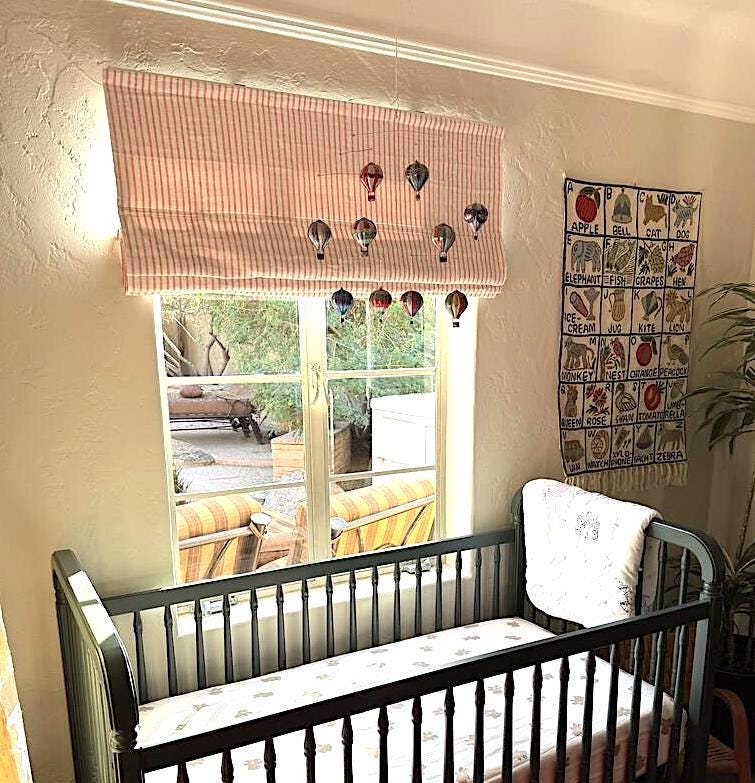 Stripe Linen Custom Roman Shades
