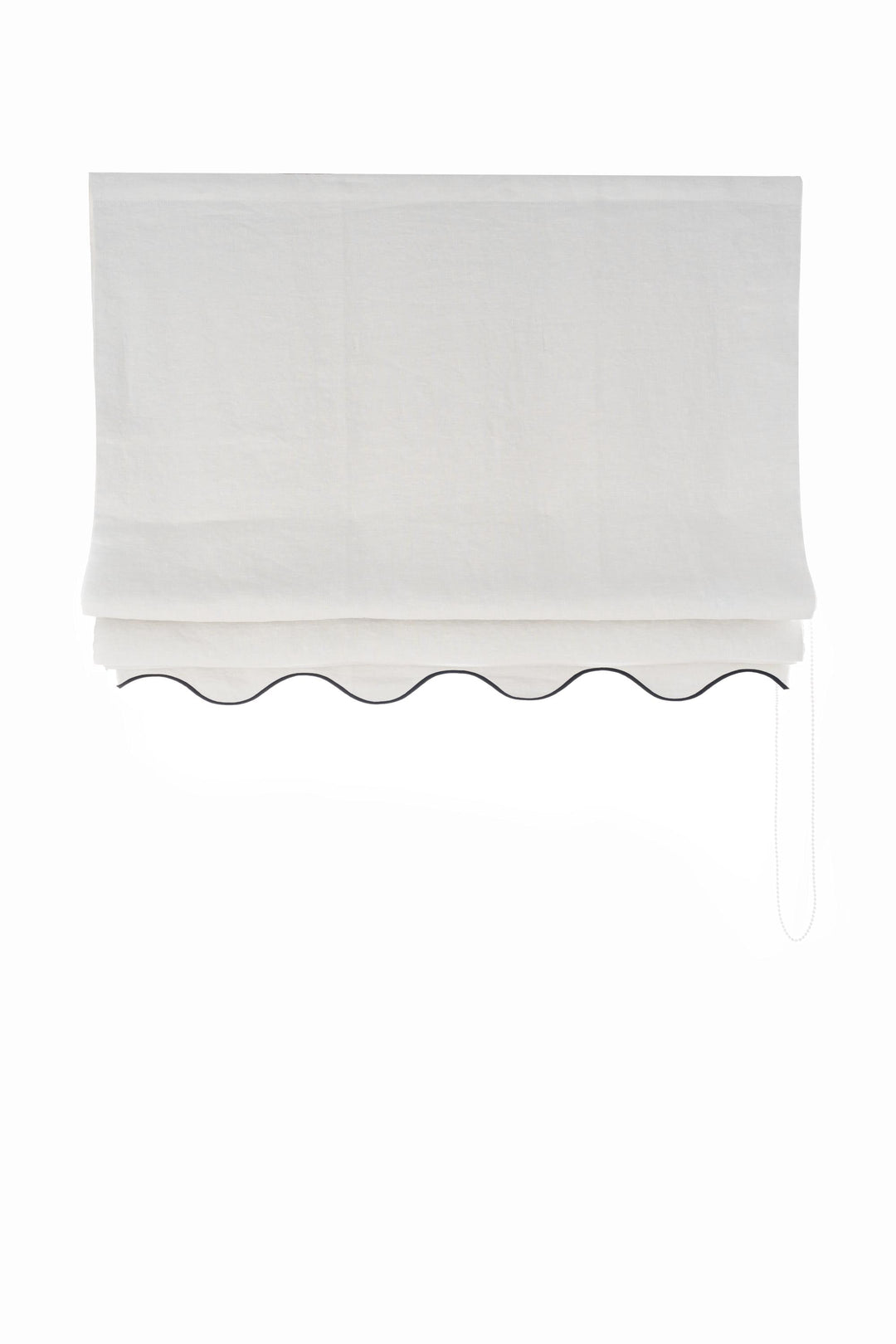 White Scallop and Colored Edge Custom Roman Shades