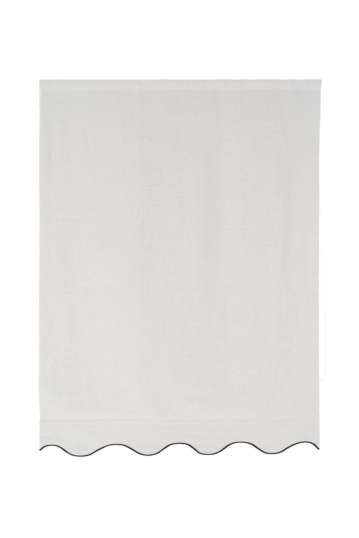 White Scallop and Colored Edge Custom Roman Shades