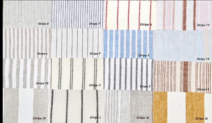 Stripe Linen Curtain Panel with Valance, Light Filtering Drapery