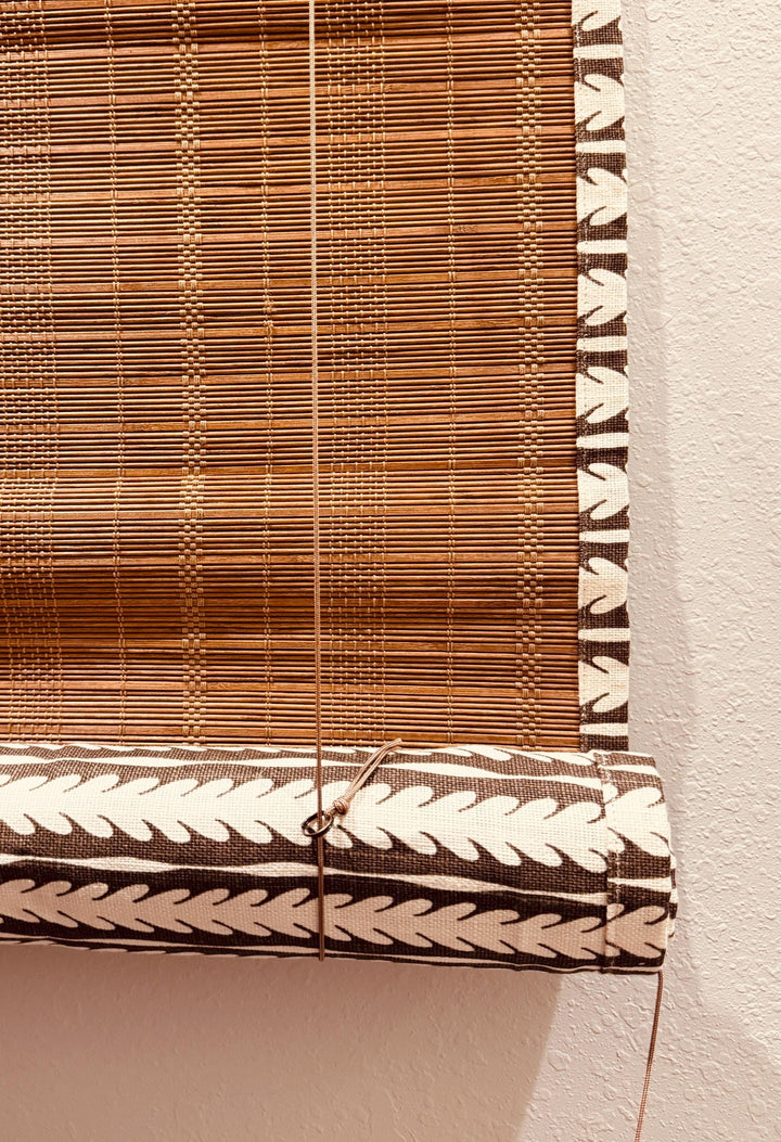 Bamboo Shade with Fabric Lining, Fabric by Chice, Custom Designer Window Covering