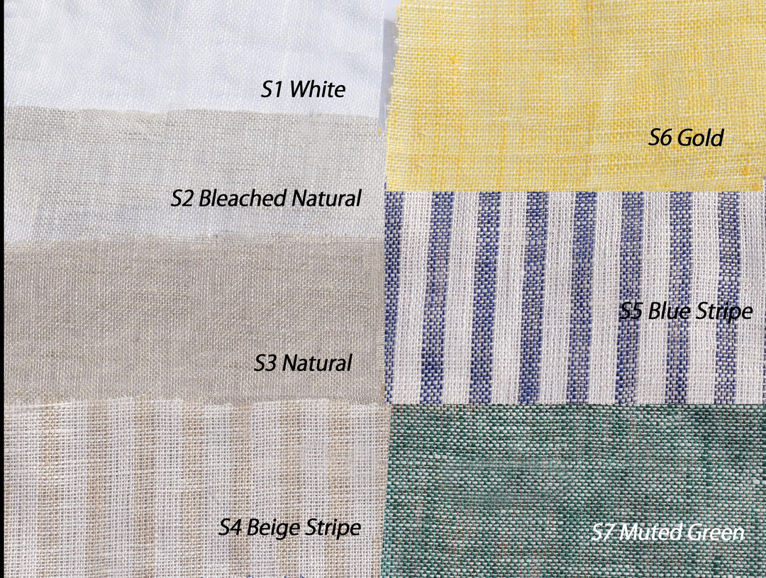 Pure Linen Fabric 110gsm Sheer Linen Swatches - Curtain & Roman Shade