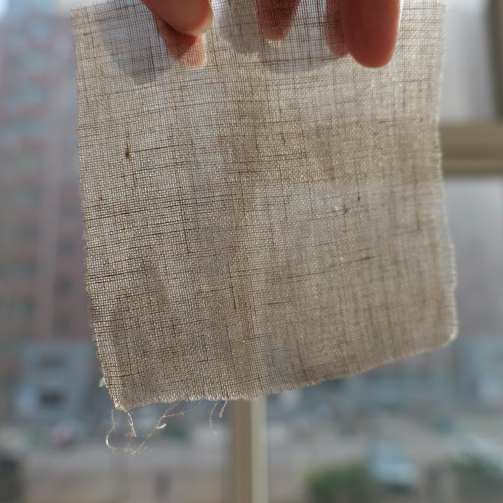 Sheer Linen Cafe Curtains, Gold Blue Stripe Short Kitchen Window Treatment
