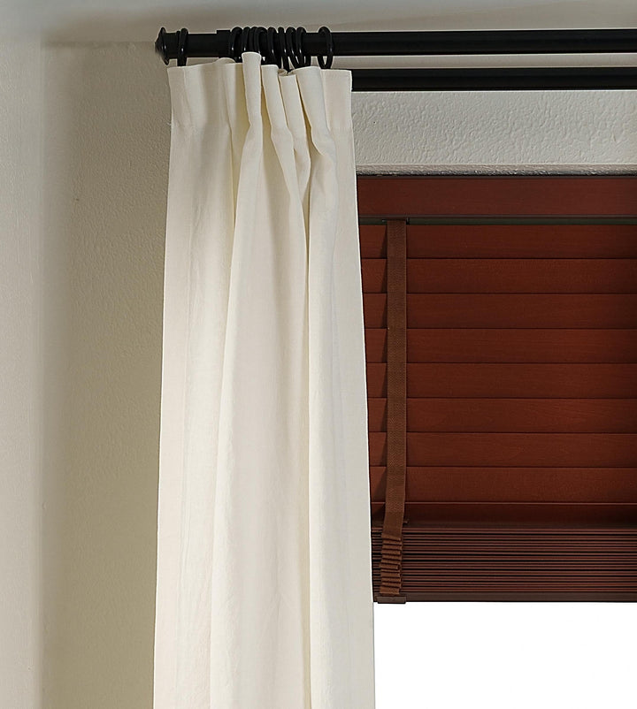 Heavier Pure Linen Custom Curtains Heritage Ivory, One Panel