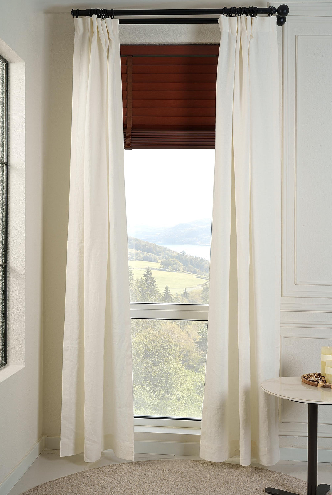 Heavier Pure Linen Custom Curtains Heritage Ivory, One Panel