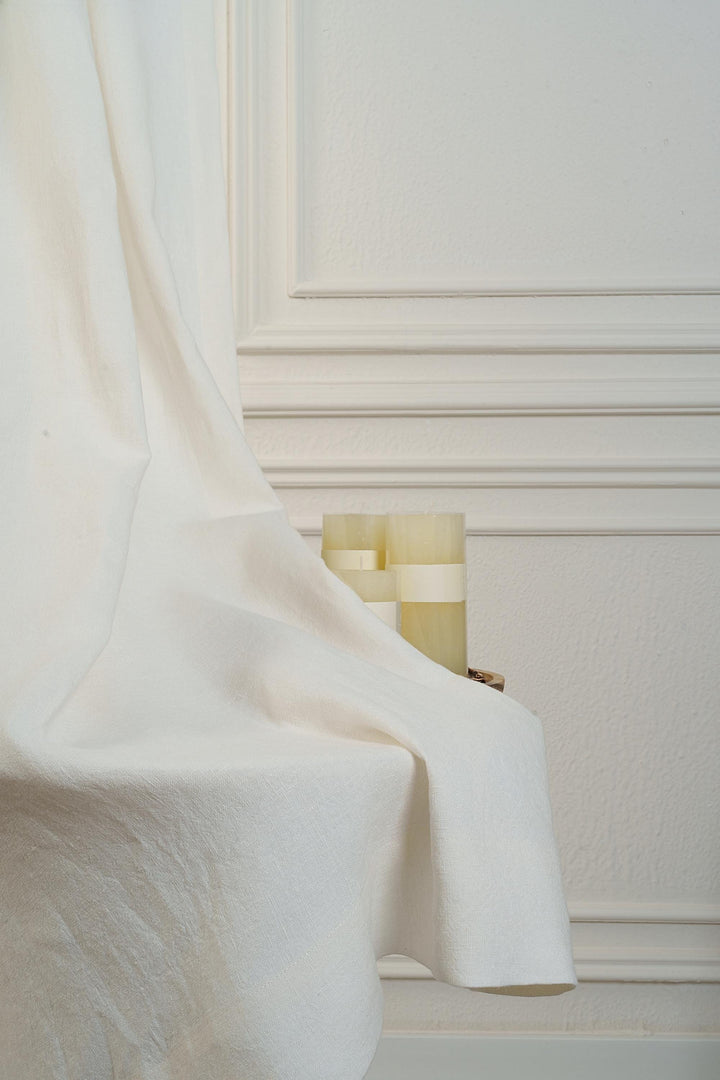 Heavier Pure Linen Custom Curtains Heritage Ivory, One Panel