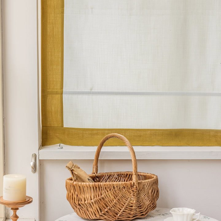 Colored Trim Relaxed Roman Shades
