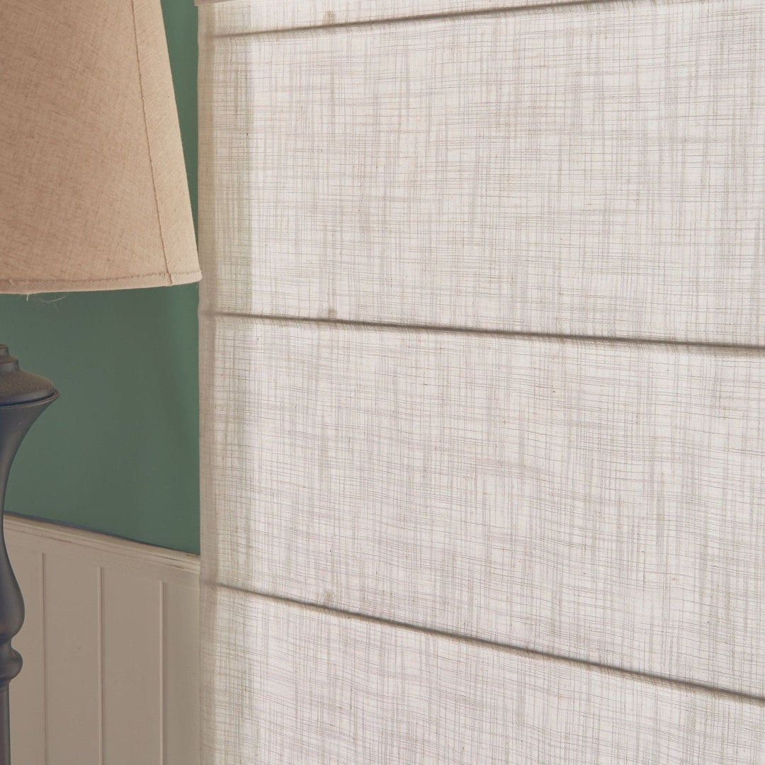 White Linen Texture Roman Shades